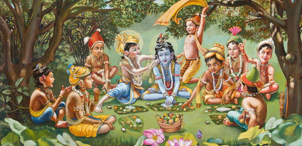 Krishna a pasztorfiukkal